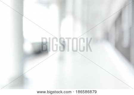 White blur abstract background from building hallway (or corridor)