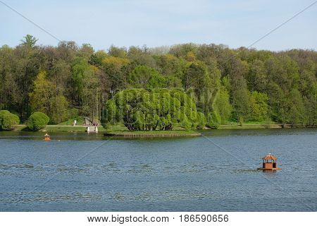A green island - near the entrance - landscape view - Tsaritsyno park - Moscow, Russia