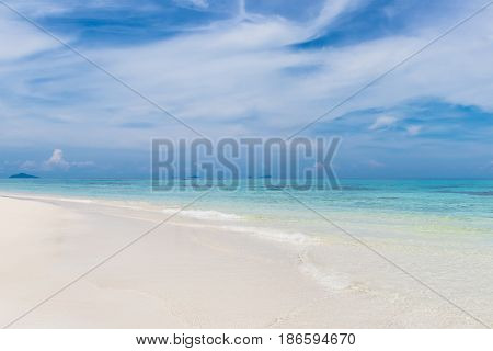 tropical beach with white cloud and sky in Thailandbeautiful seascape