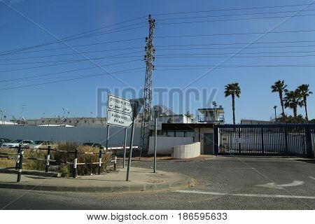 HASHARON JUNCTION, ISRAEL - APRIL 29, 2017: Ashmoret Prison at the HaSharon Junction in Israel.
