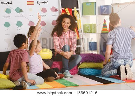 Polyglot Children Answering Question