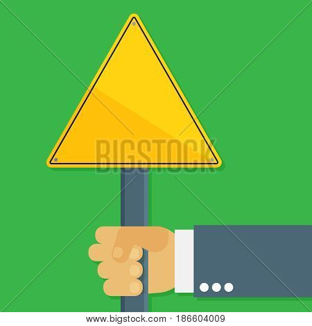 Warning sign vector illustration. Danger flat element for web design and mobile app. Caution high quality flat icon for design printed material. Hazard sign icon on background.
