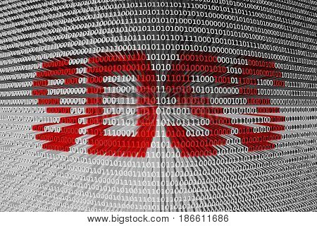 SDSS in the form of binary code, 3D illustration