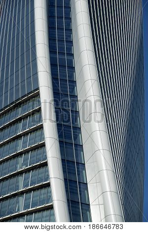 MILAN ITALY - JANUARY 3 2017: Milan (Lombardy Italy): modern skyscraper known as Generali tower in the Citylife area (Tre Torri)