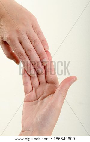 Two Hands Are Doing Stretching