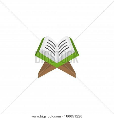 Flat Koran Element. Vector Illustration Of Flat Holy Book Isolated On Clean Background. Can Be Used As Koran, Holy And Book Symbols.