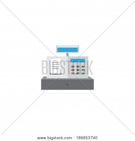 Flat Cash Register Element. Vector Illustration Of Flat Till Isolated On Clean Background. Can Be Used As Till, Cash And Register Symbols.