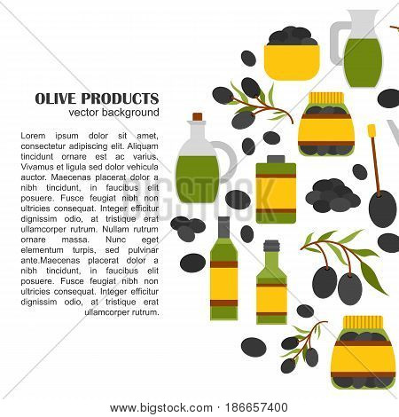 Vector Flat Cartoon Olives Background