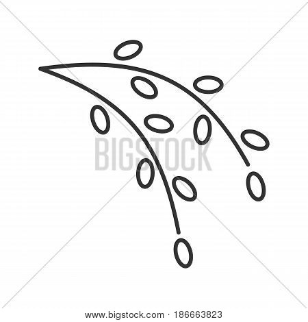 Catkins linear icon. Thin line illustration. Willow branches contour symbol. Vector isolated outline drawing