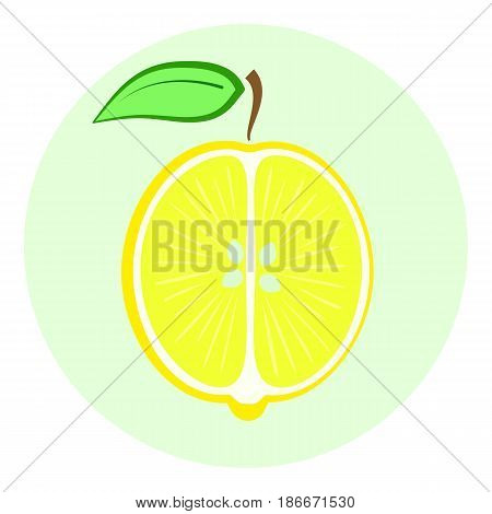 Half Yellow Lemon Icon, Lemon Split In A Half