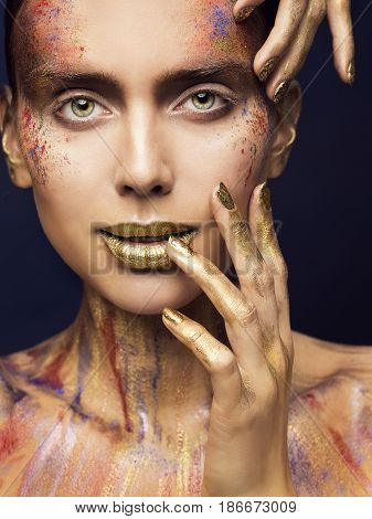 Face Art Color Beauty Makeup Creative Model Make Up Woman Fashion Faceart