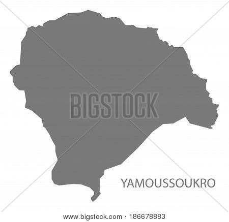 Yamoussoukro Ivory Coast Map Grey Illustration Silhouette