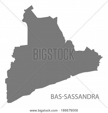 Bas-sassandra Ivory Coast Map Grey Illustration Silhouette