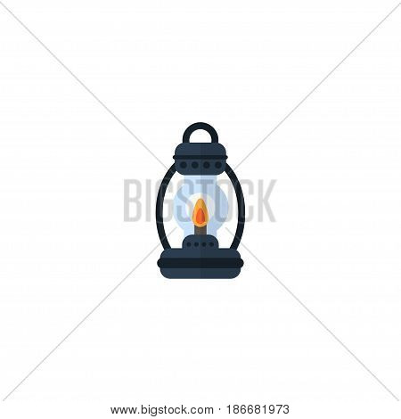 Flat Lamp Element. Vector Illustration Of Flat Kerosene Isolated On Clean Background. Can Be Used As Kerosene, Lamp And Lighter Symbols.