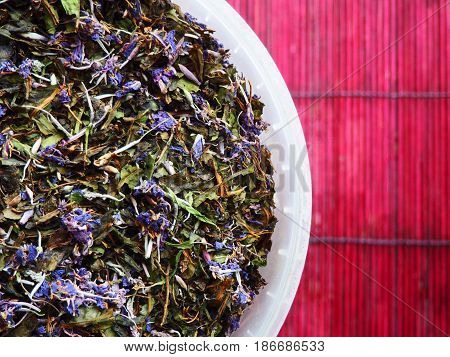 Traditional russian herbal tea from Fireweed leaves: Koporye Tea, Russian Tea or Ivan Chai.
