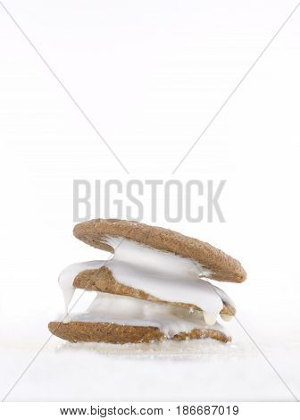 A Chocolate Chip Ice Cream Sandwich Stacked