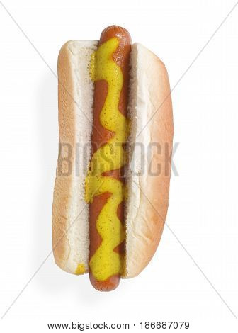 Hot Dog in a Bun with Mustard and Ketchup