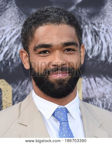 LOS ANGELES - MAY 08:  Kingsley Ben-Adir arrives for the 'King Arthur: Legend Of The Sword