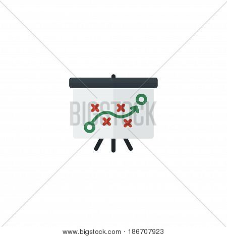 Flat Strategy Element. Vector Illustration Of Flat Tactics Isolated On Clean Background. Can Be Used As Tactics, Whiteboard And Strategy Symbols.