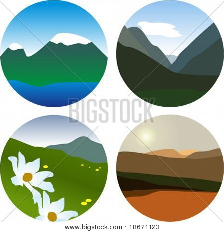 Set of small mauntains vector picture