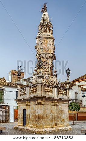 Monument Triunfo de la Virgen del Valle on Plaza de Santa Maria Ecija Spain