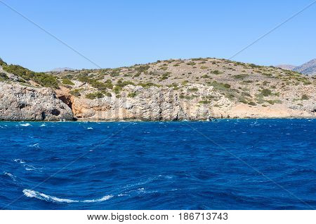 Mediterranean Sea. Crete. Greece. The cliffs of the peninsula of Kalydon.
