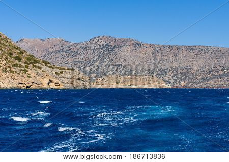 Mediterranean Sea. Crete. Greece. The cliffs of the peninsula of Kalydon.