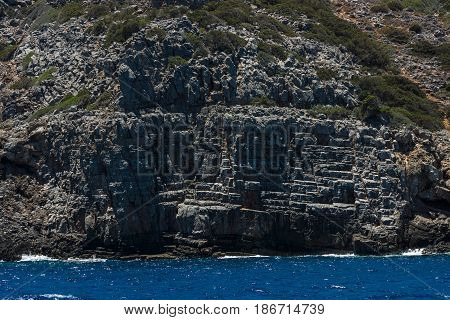 Mediterranean Sea. Crete. Greece. The cliffs of the peninsula of Kalydon.