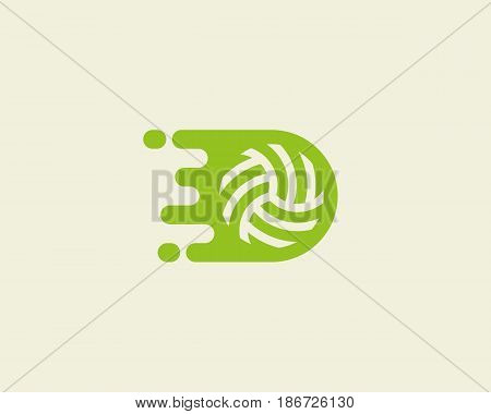 Fast moving ball logotype. Sport vector logo design