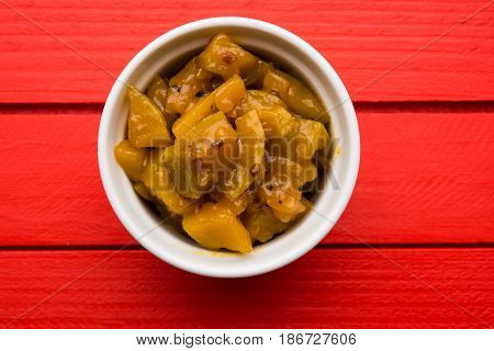aam ka murabba or methamba in marathi or mango sweet pickle with Fenugreek or methi