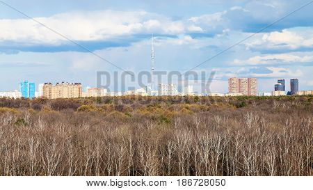 View Of Urban Park And Moscow City With Tv Tower