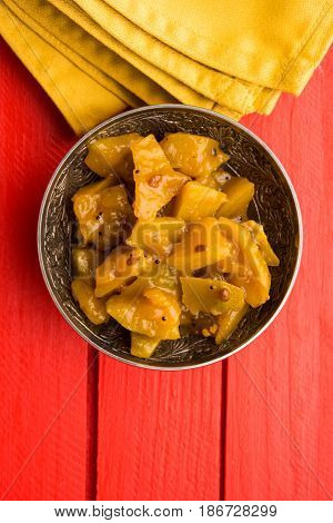 aam ka murabba or methamba in marathi or mango sweet pickle with Fenugreek or methi