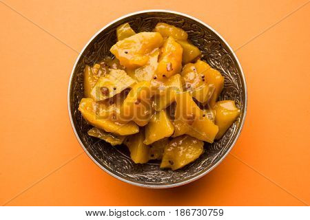 aam ka murabba or methamba in marathi or mango sweet pickle with Fenugreek or methi