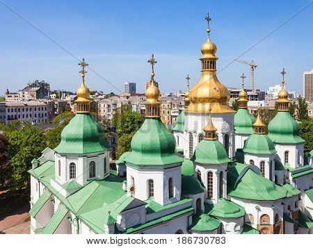 Domes Of Saint Sophia Cathedral And Kiev City