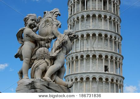 Leaning tower of Pisa and famous monumet in PIsa - Italy