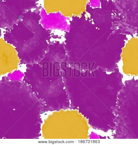 Purple texture. Vector murble background. Watercolor hand drawn marbling illustration, aqua print. Bright colorfull stains. Cover design, trendy graphic, artistic effect. Abstract painting template.
