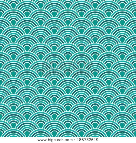 Abstract waves simple seamless blue tone pattern. Vector illustartion.