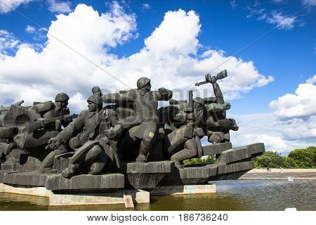 Kiev, Ukraine - May 17, 2015: Museum Of History Of Ukraine In World War Ii. The Monument Of Motherla