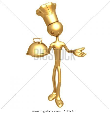 Golden kok Baker med servering bakke