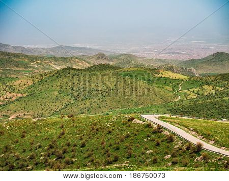 Landscape of natural green area of afyon turkey