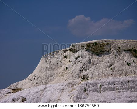Pamukale, Turkey - May 14, 2017: Landscape Of Pamukkale Mountain
