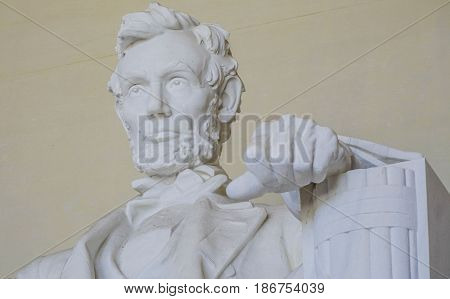 Close up shot of Lincoln statue in Washington - The Lincoln Memorial - WASHINGTON DC - COLUMBIA