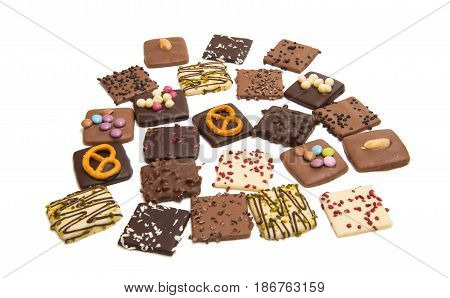 German cookies in chocolate isolated on white background