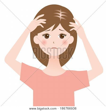 woman with hair loss problem. beauty and health concept.