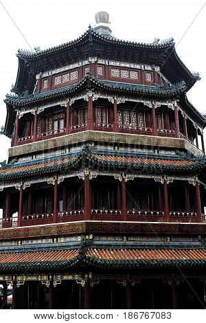 summer palace tower pagoda Beijing  traditional ancient