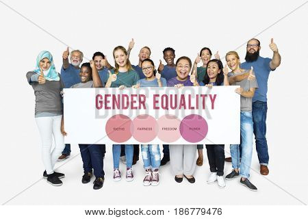 Diverse woman together with equality concept