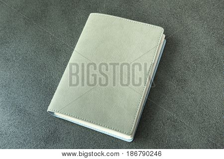 Gray diary on a gray background