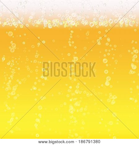 Beer Background Texture With Foam And Vubbles. Macro Of Frefreshing Beer.