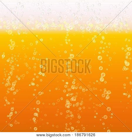 Beer Background Texture With Foam And Vubbles. Macro Of Frefreshing Beer.
