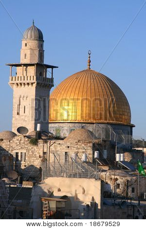 La cupola della roccia al tramonto, Jerusalem